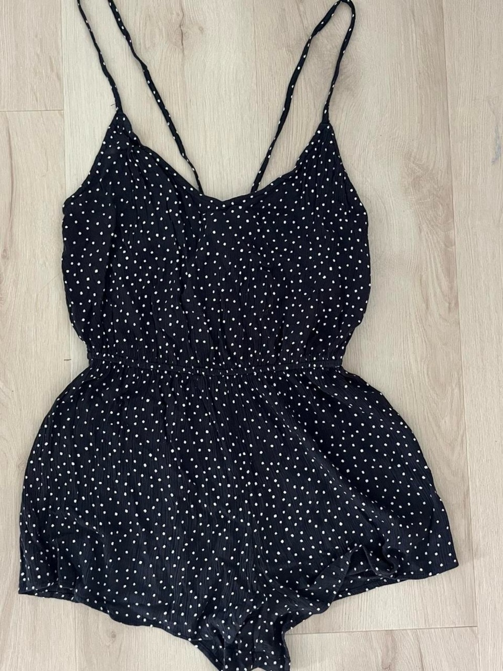 Billabong Black and White Polka Dot Spaghetti Strap Top